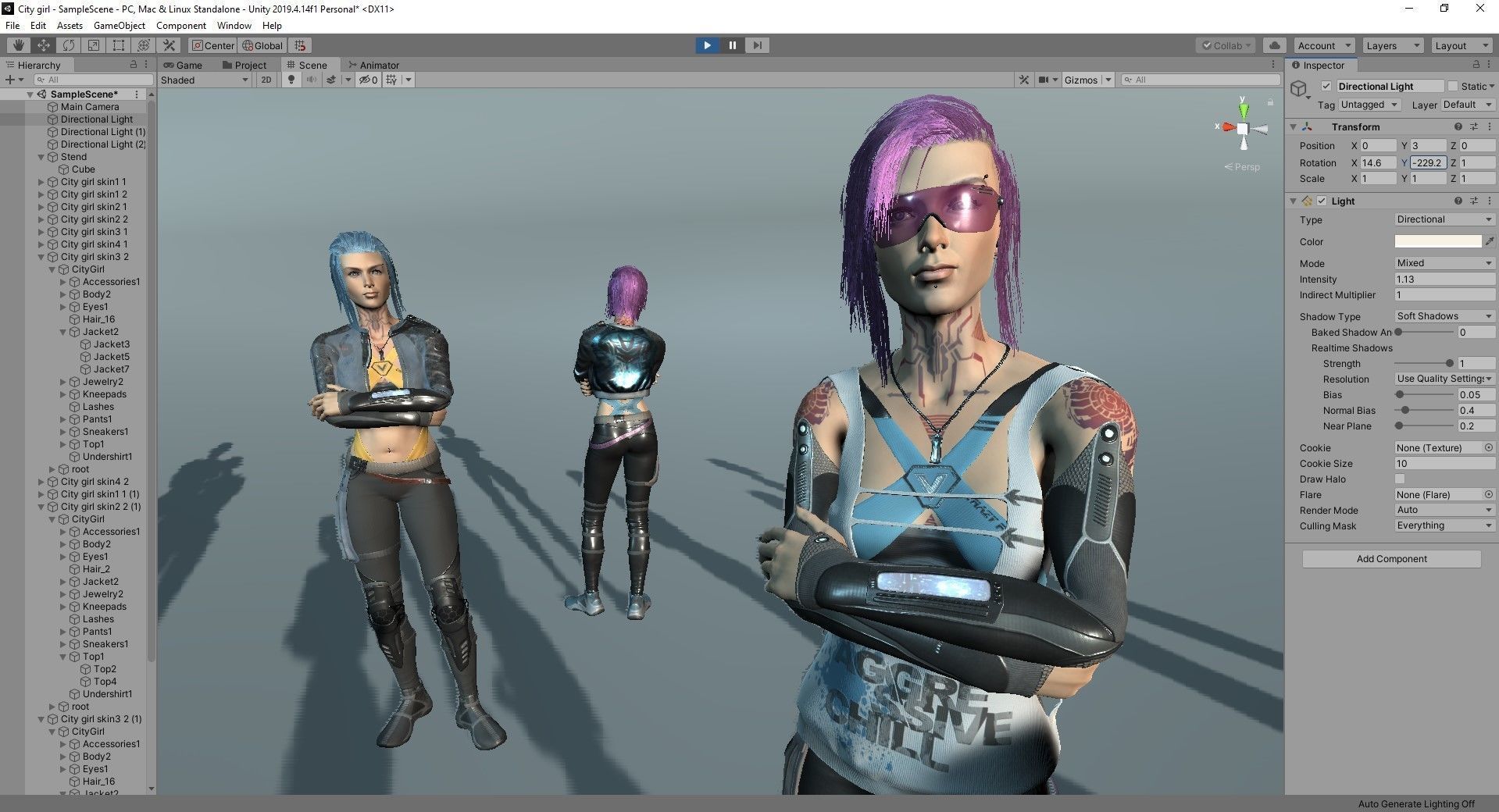 City girl  Low-poly 3D model_41