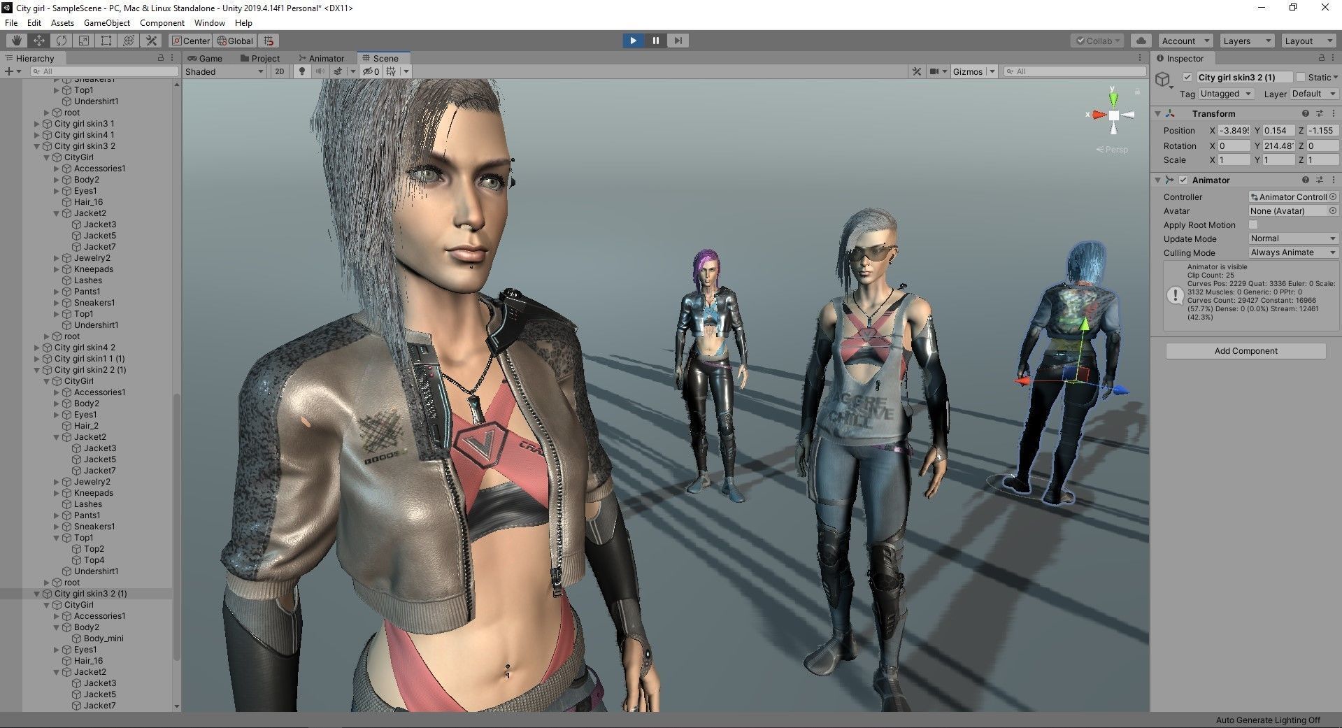 City girl  Low-poly 3D model_42