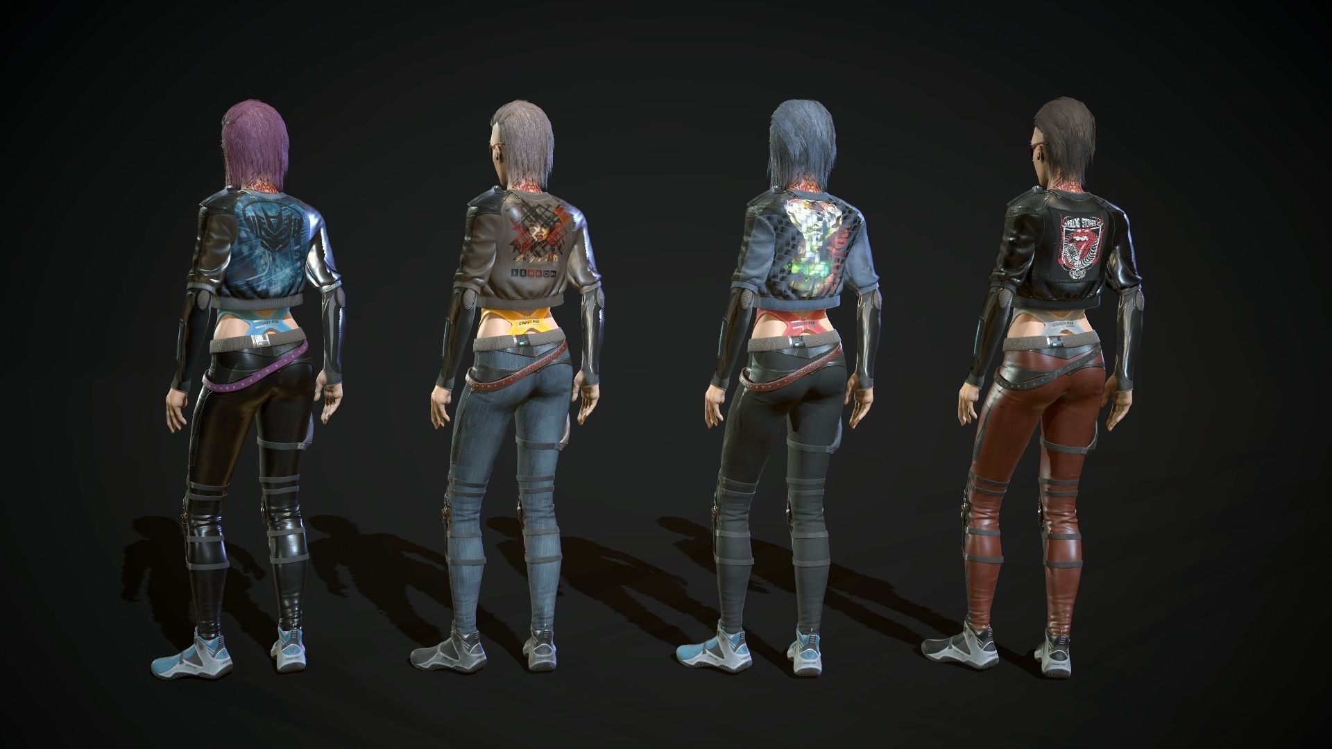 City girl  Low-poly 3D model_24