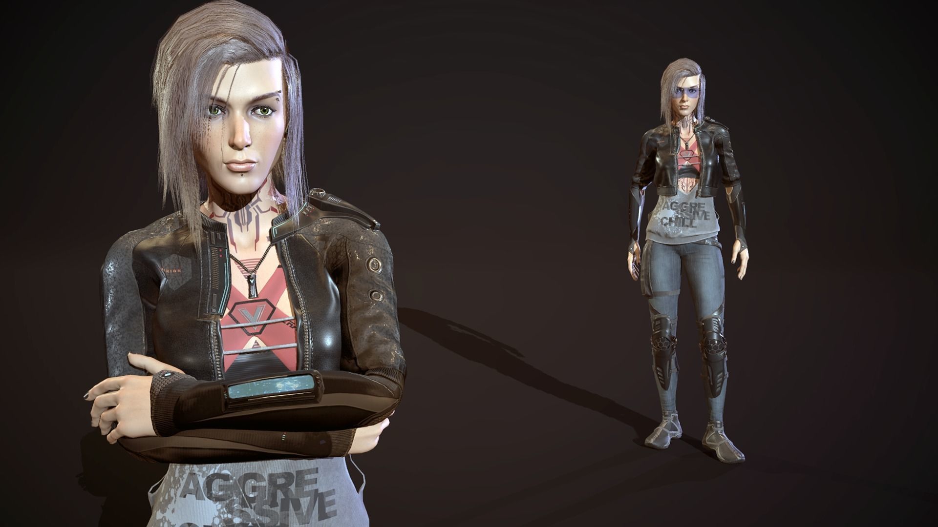 City girl  Low-poly 3D model_15