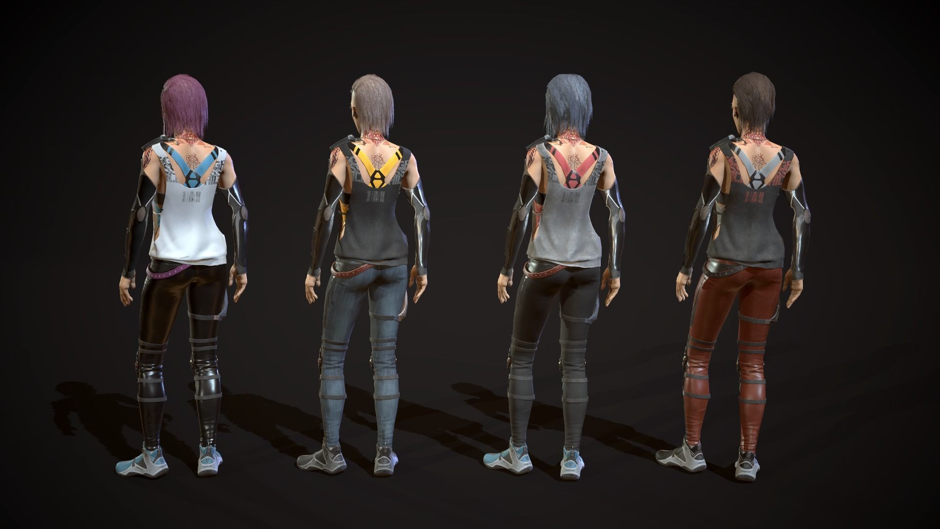 City girl  Low-poly 3D model_21