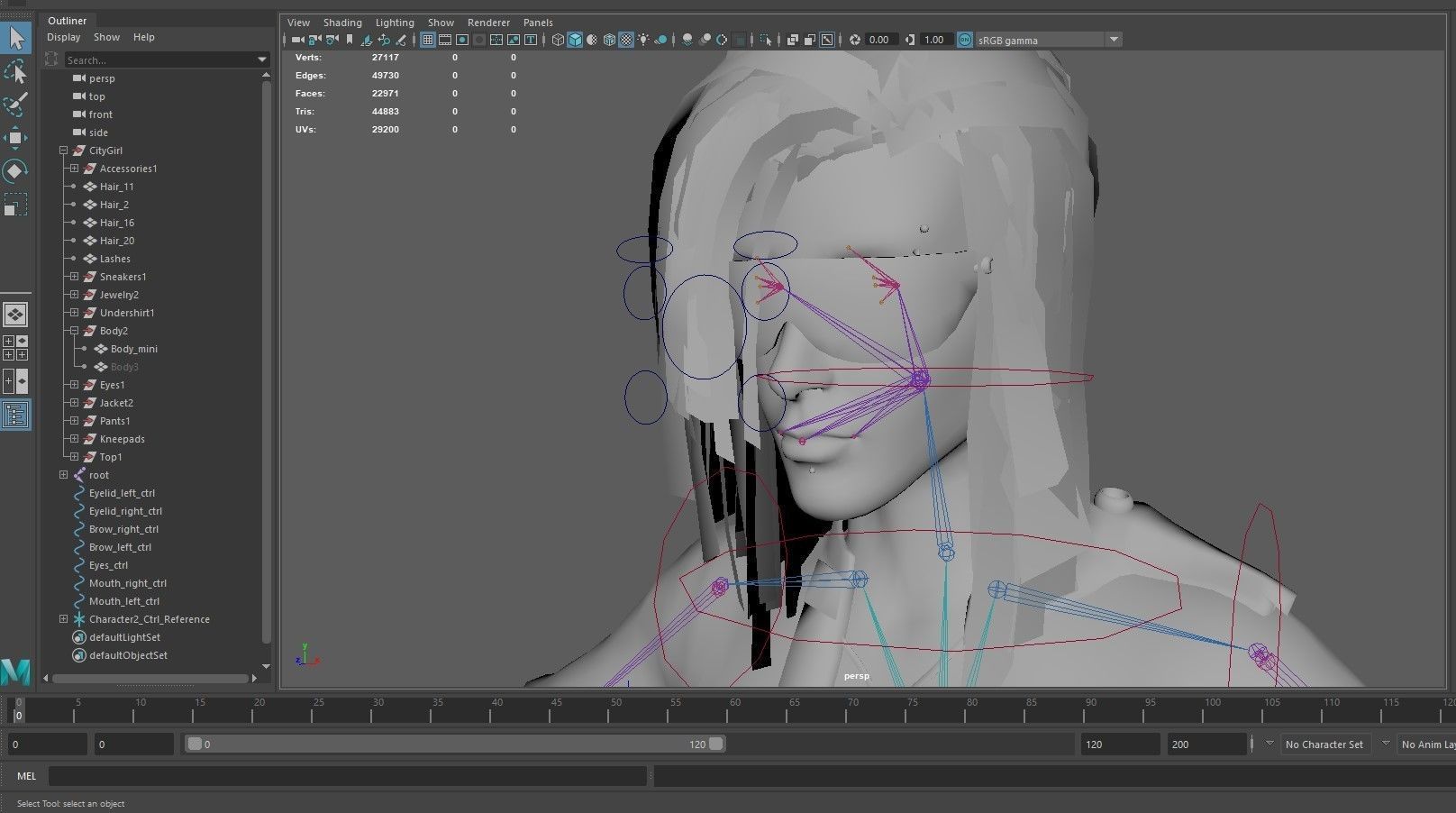 City girl  Low-poly 3D model_34