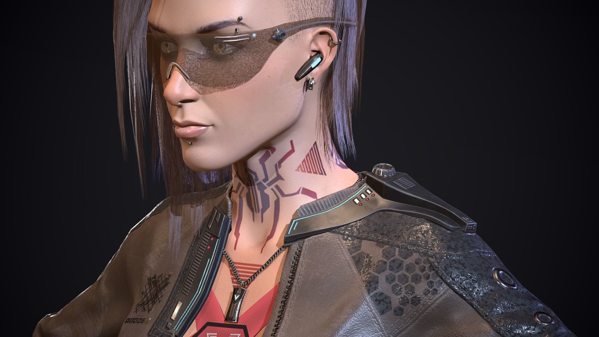 City girl  Low-poly 3D model_38