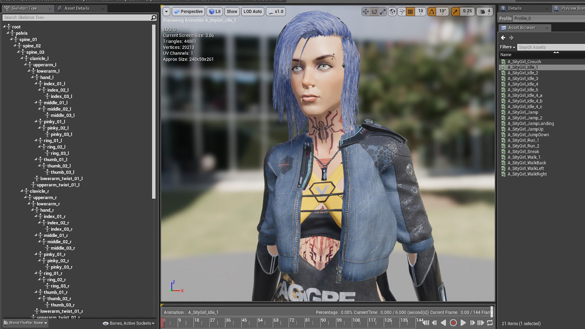 City girl  Low-poly 3D model_30