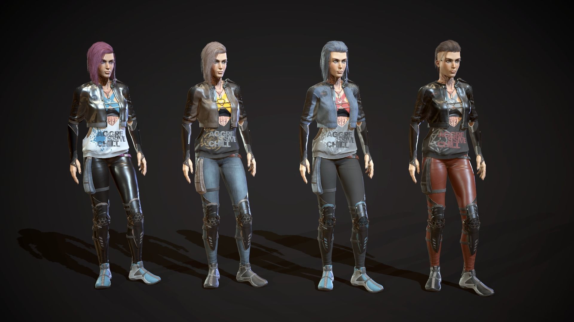 City girl  Low-poly 3D model_18