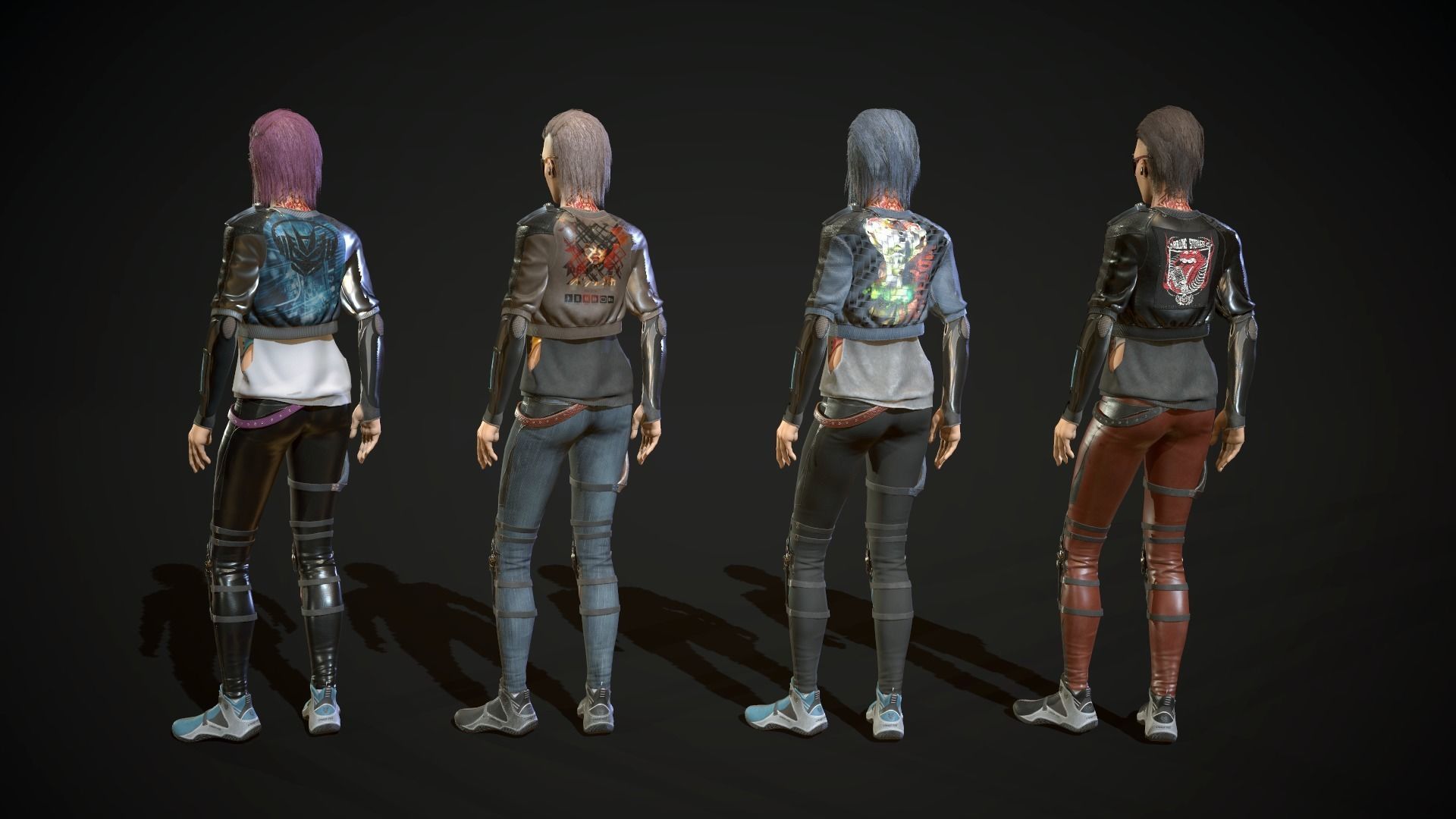 City girl  Low-poly 3D model_19