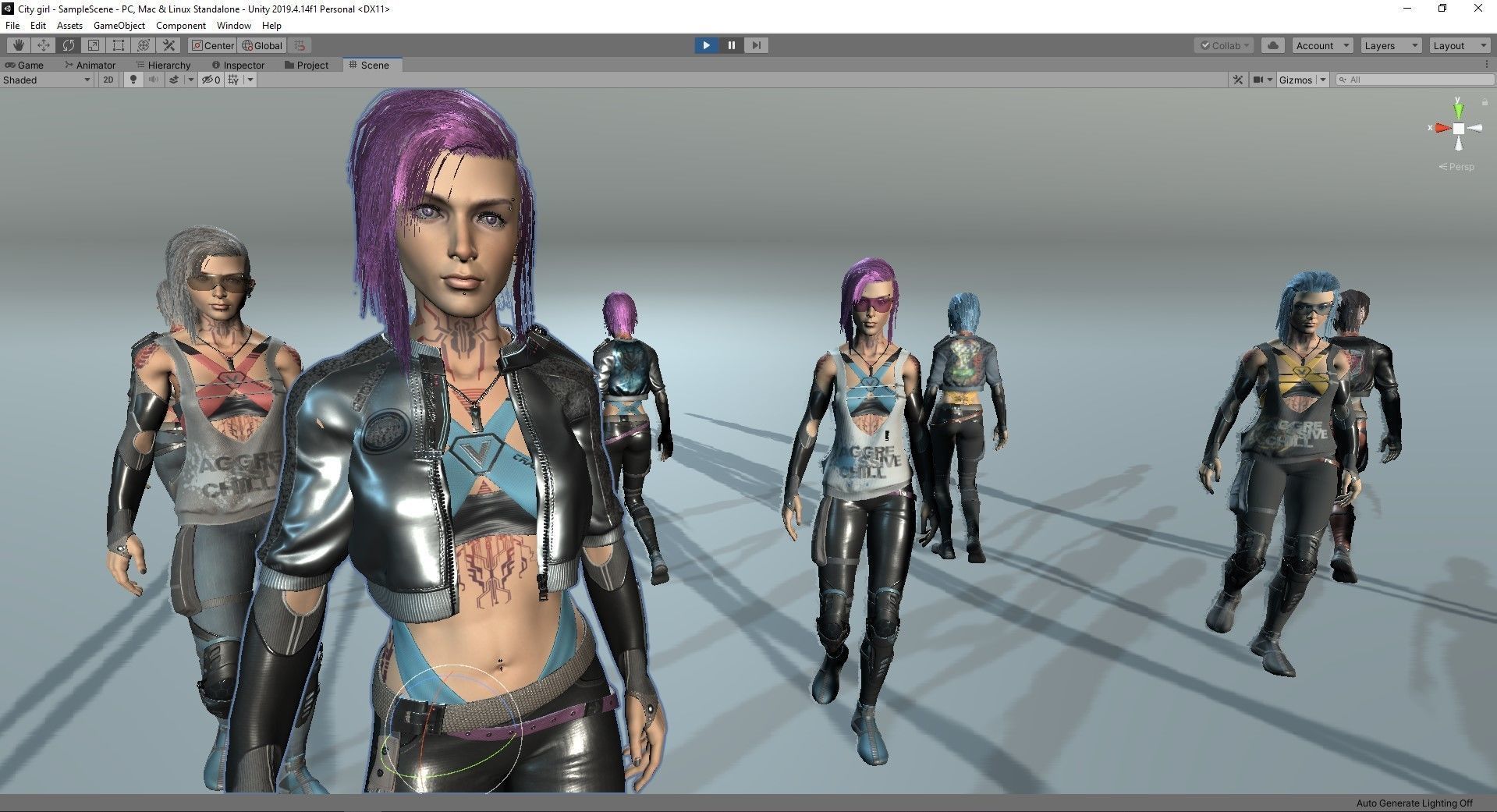 City girl  Low-poly 3D model_40