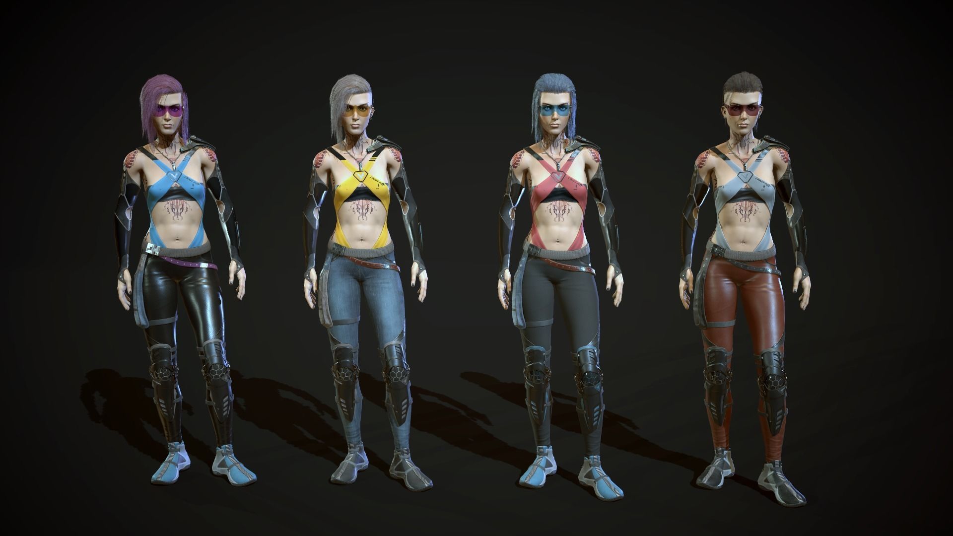 City girl  Low-poly 3D model_22