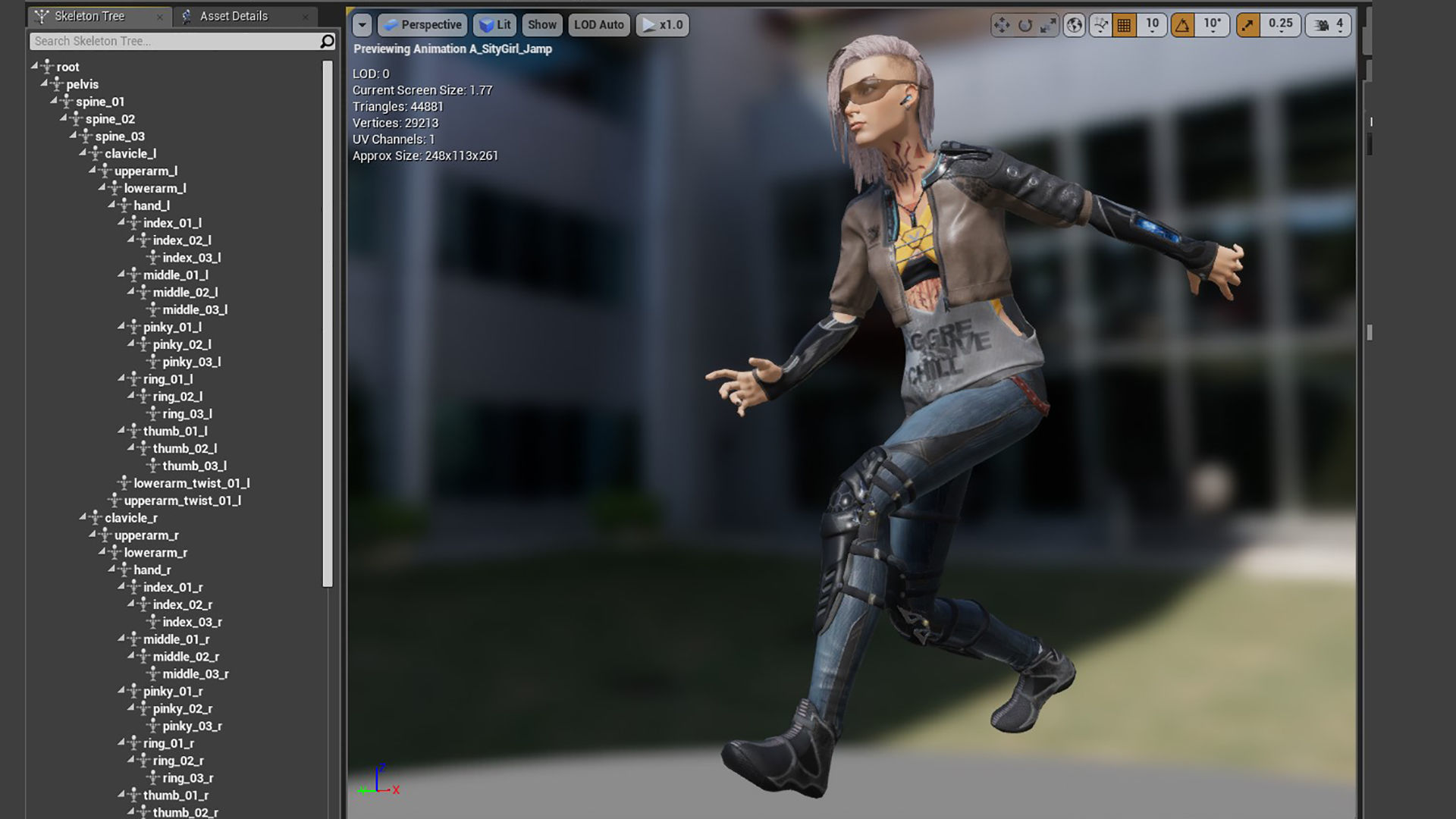 City girl  Low-poly 3D model_29