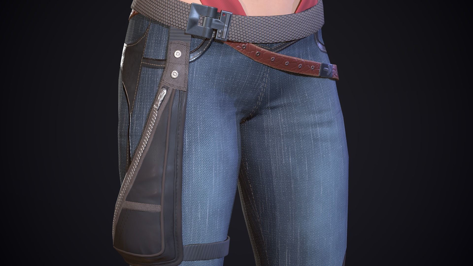 City girl  Low-poly 3D model_39