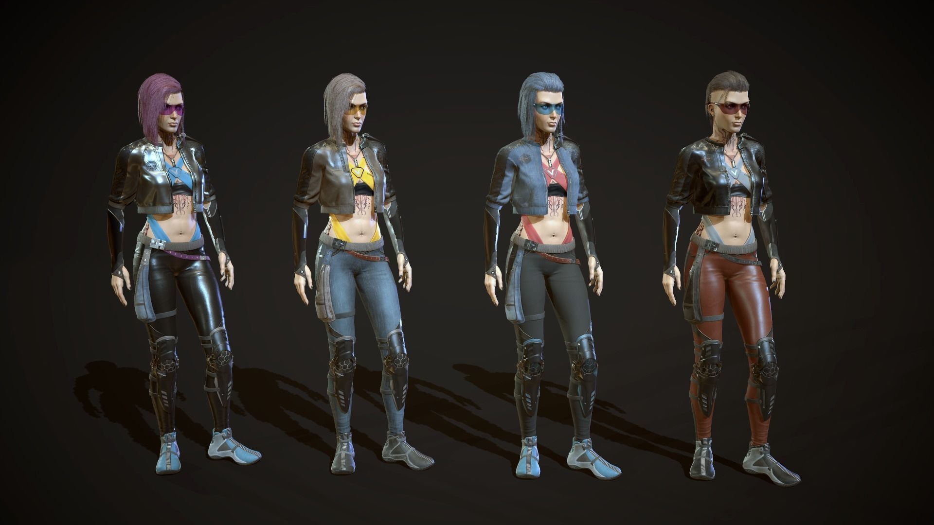 City girl  Low-poly 3D model_23