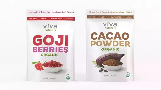 Viva Naturals Organic Cacao Powder 3D model