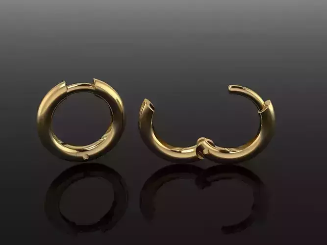 Round Earring Hoops 11mm 3D print model