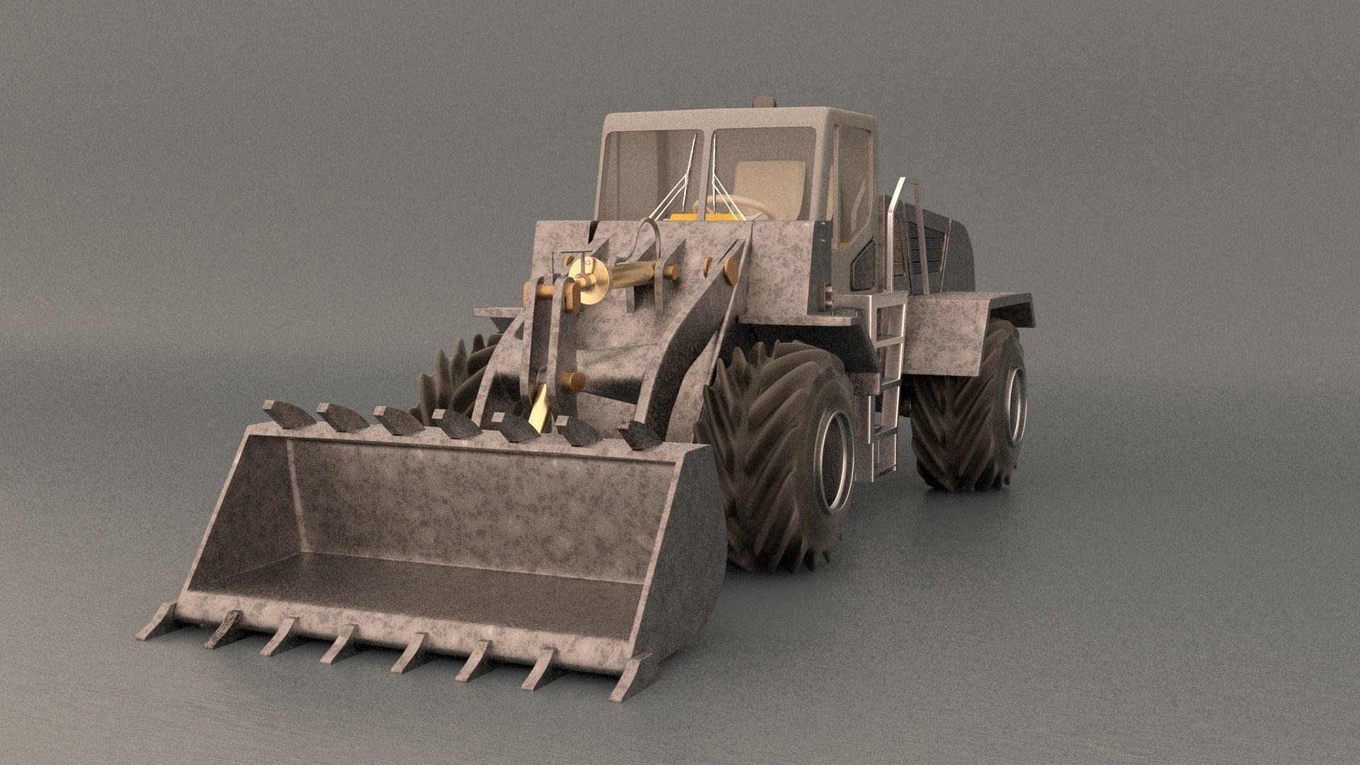 Wheel Loader Low-poly 3D model_1