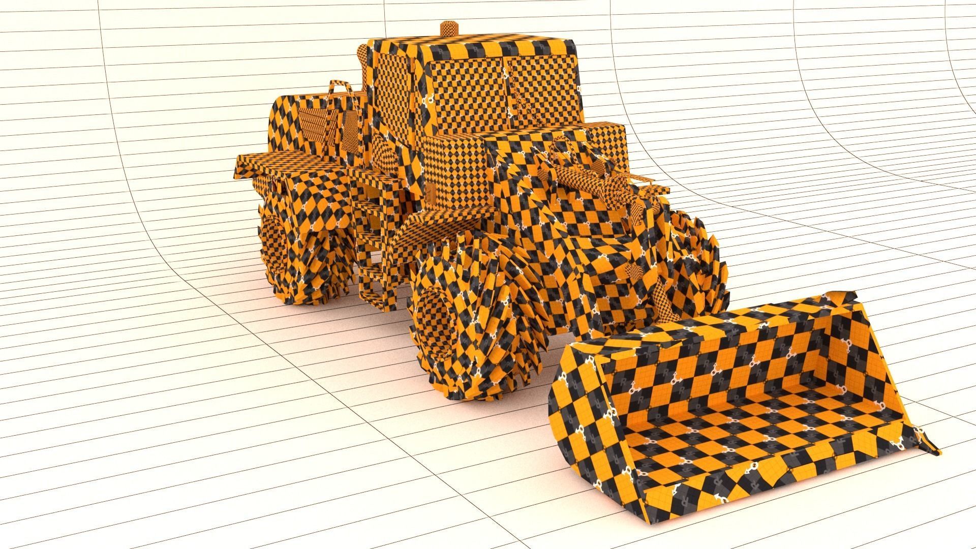 Wheel Loader Low-poly 3D model_9