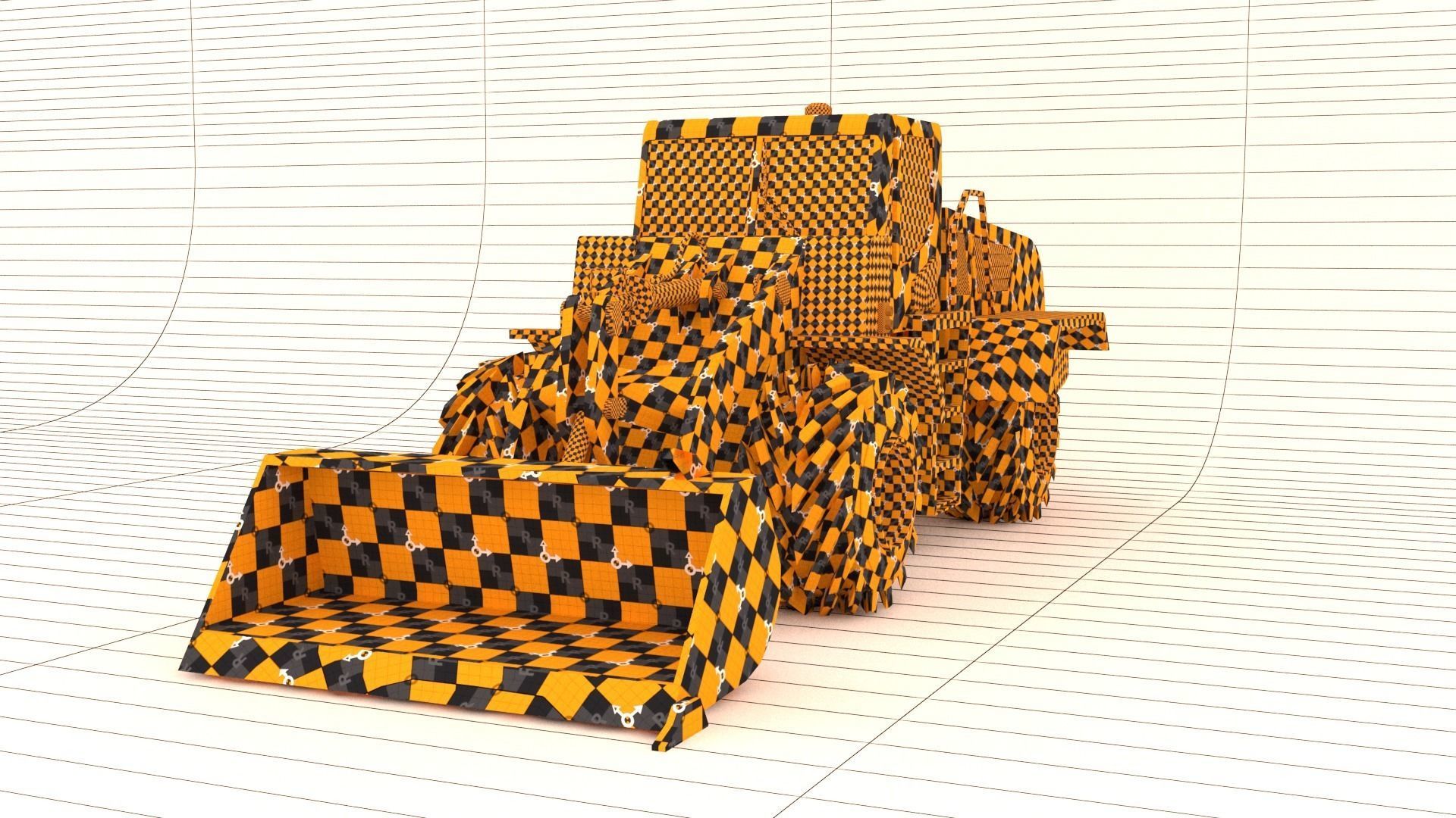 Wheel Loader Low-poly 3D model_7