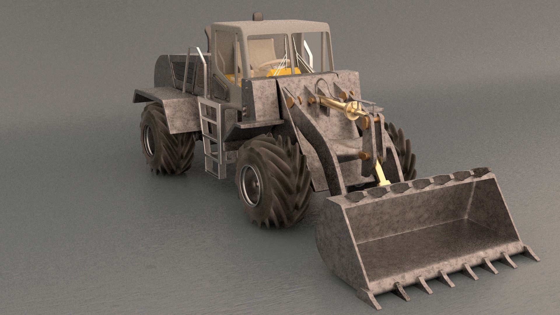 Wheel Loader Low-poly 3D model_3