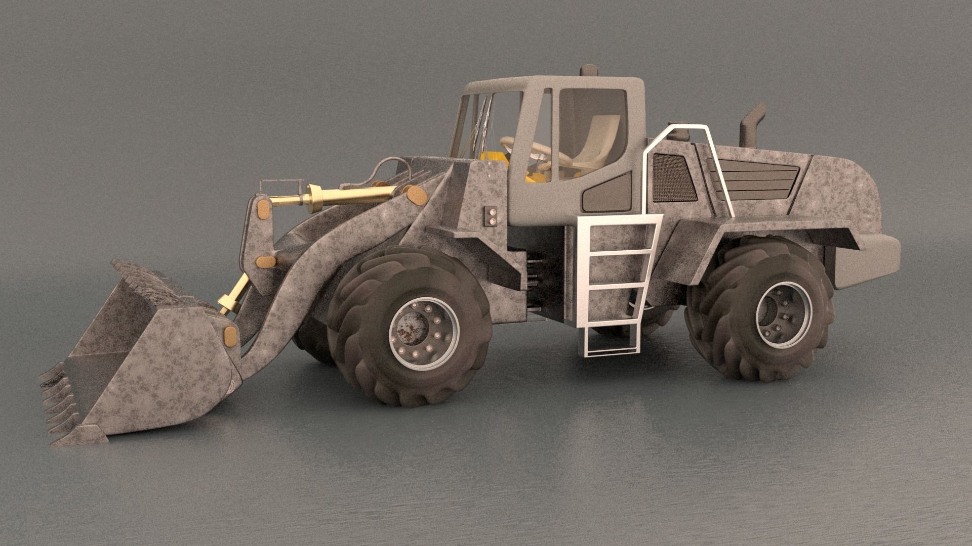 Wheel Loader Low-poly 3D model_2