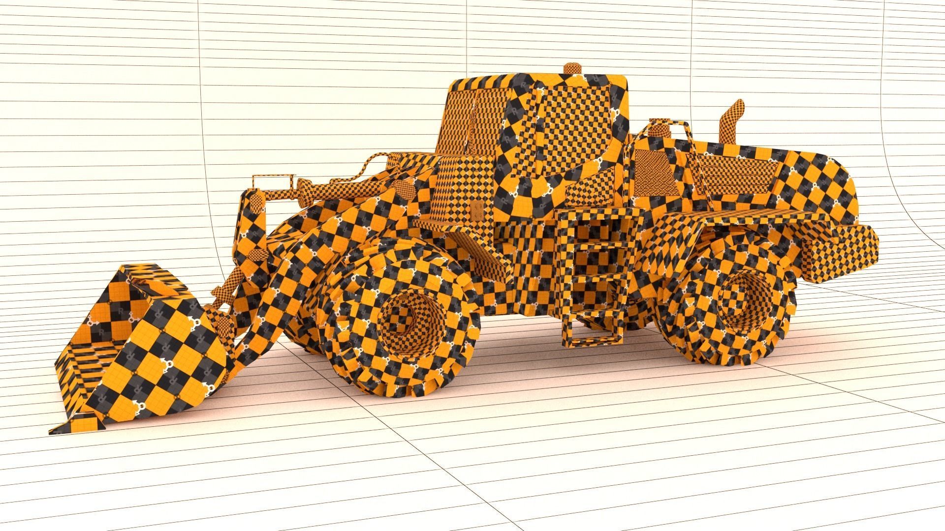 Wheel Loader Low-poly 3D model_8