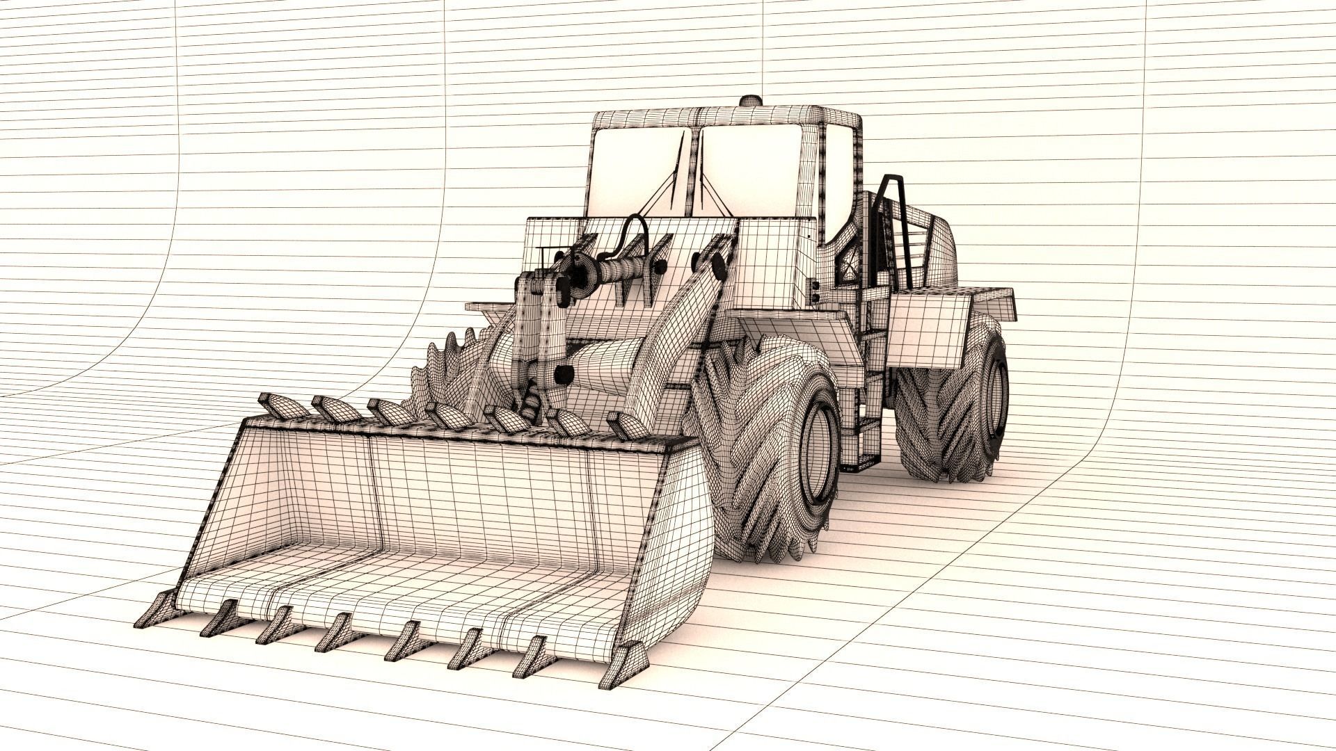 Wheel Loader Low-poly 3D model_5