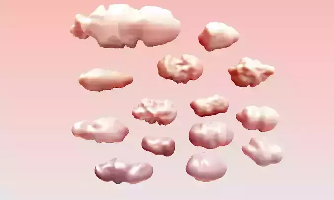 cloud packet gameready Low-poly 3D model