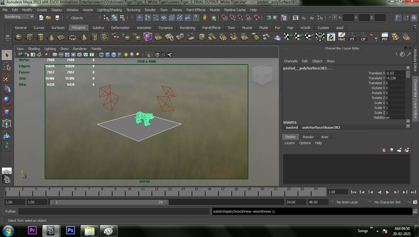 3D White Tiger 3D model_3