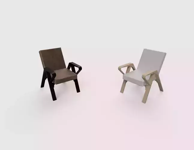 ArmChair chair made of wood and metal