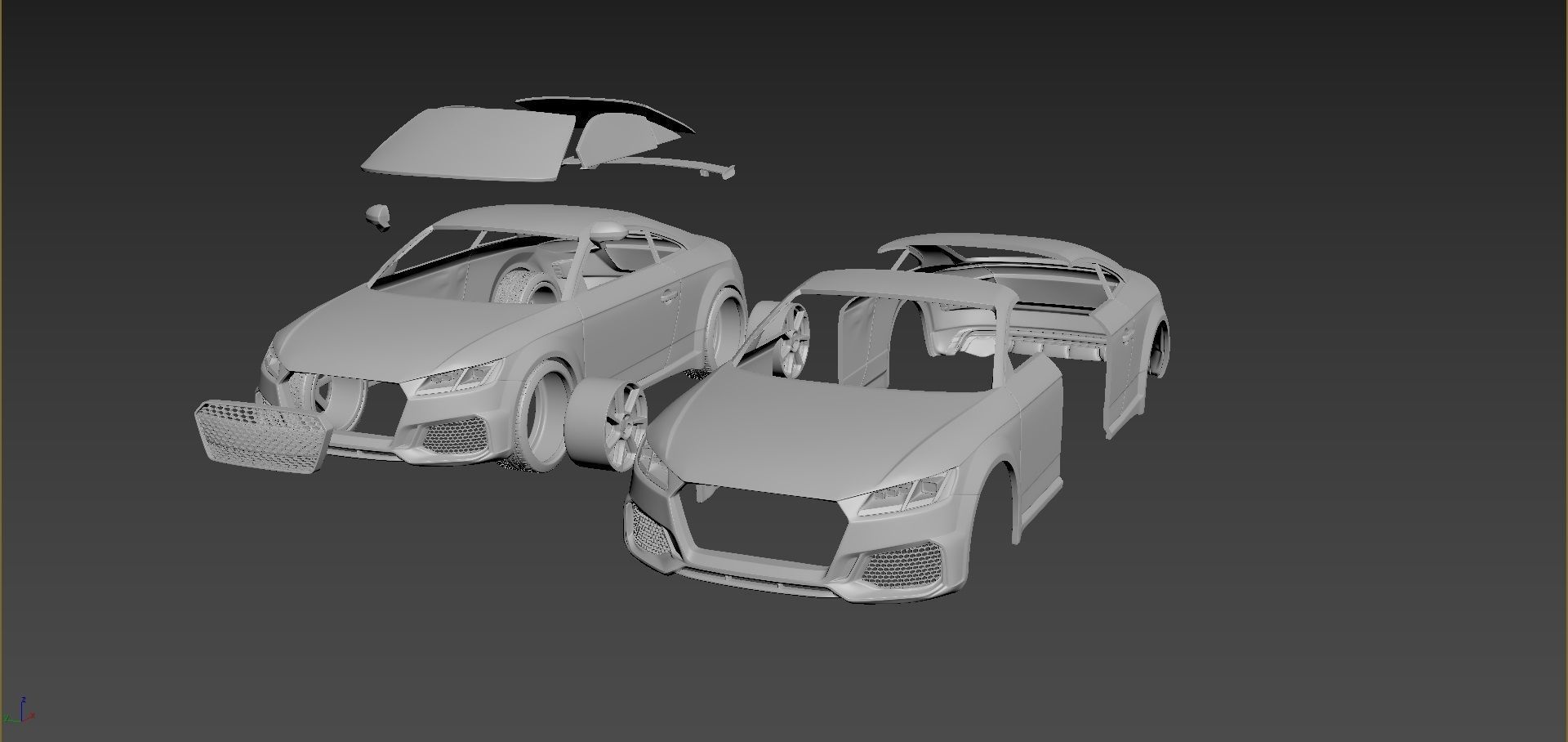 Audi TT 2021 Body For Print 3D print model_6