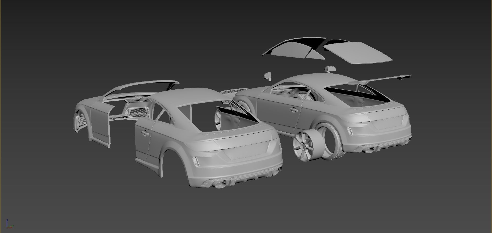 Audi TT 2021 Body For Print 3D print model_7