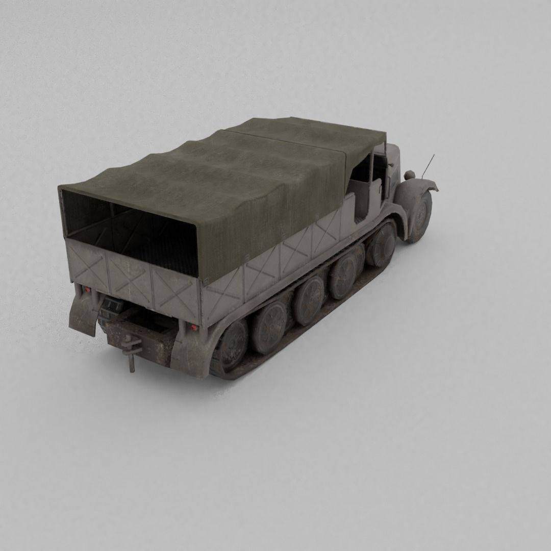 Sd Kfz 9 Famo Heavy Halftrack Low-poly 3D model_22