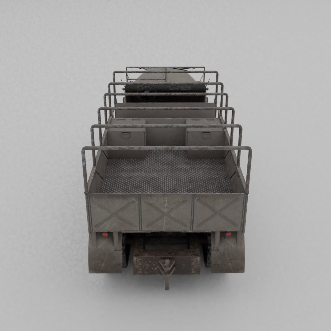 Sd Kfz 9 Famo Heavy Halftrack Low-poly 3D model_10