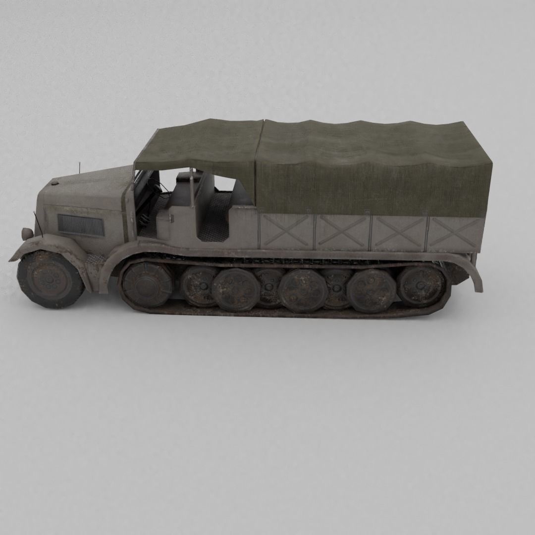 Sd Kfz 9 Famo Heavy Halftrack Low-poly 3D model_27