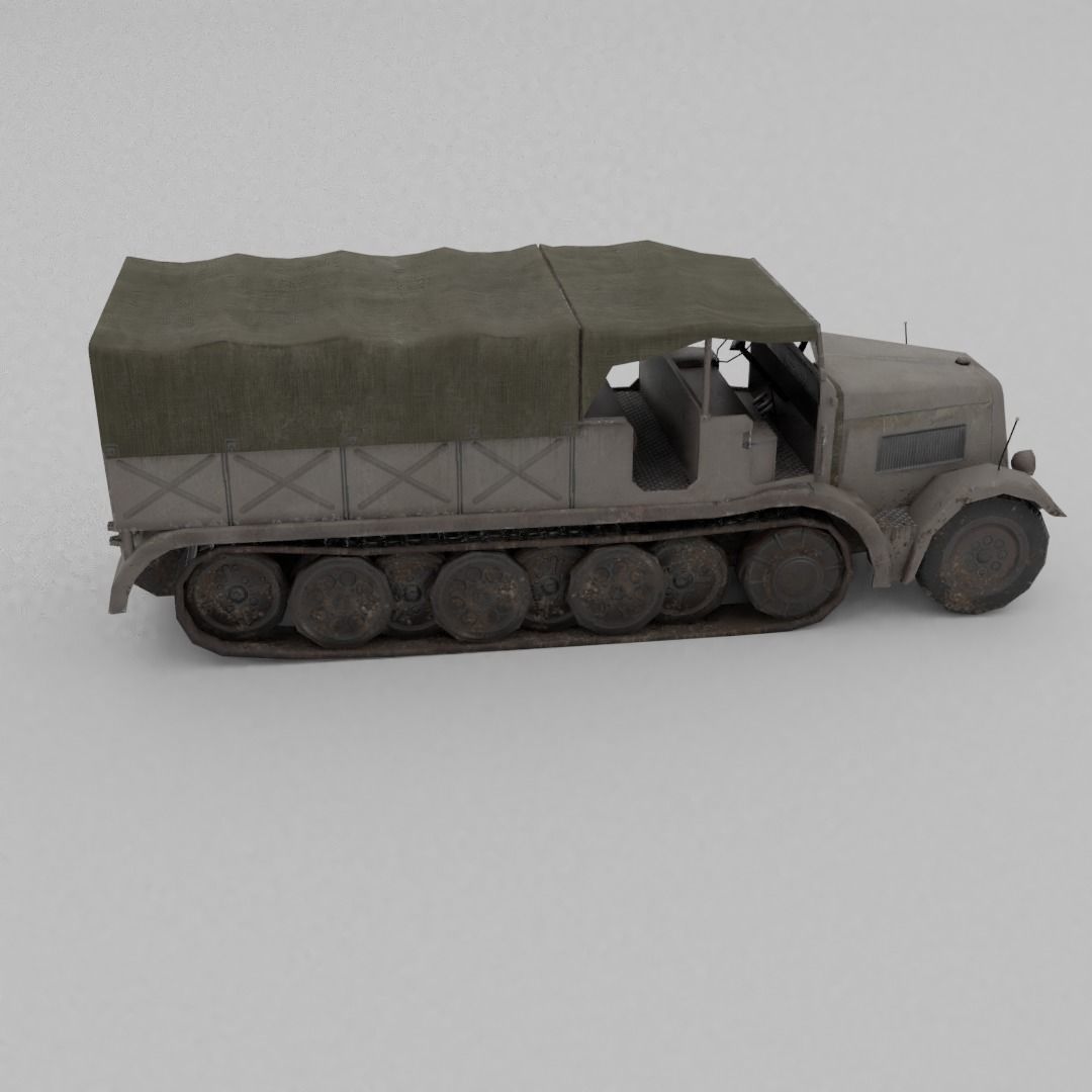 Sd Kfz 9 Famo Heavy Halftrack Low-poly 3D model_20