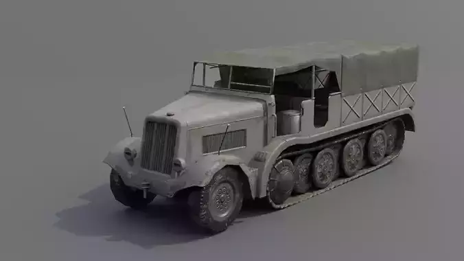 Sd Kfz 9 Famo Heavy Halftrack Low-poly 3D model
