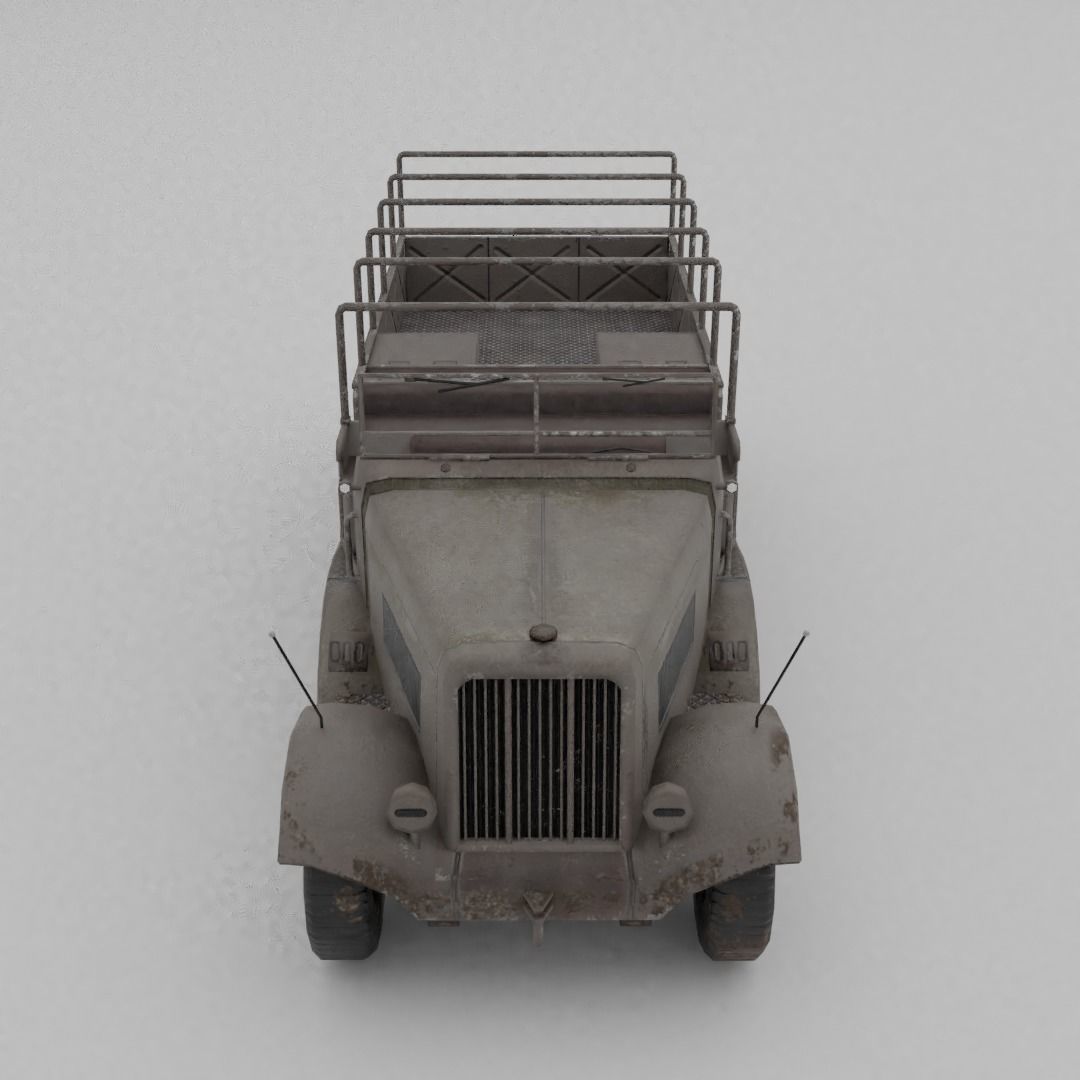 Sd Kfz 9 Famo Heavy Halftrack Low-poly 3D model_4