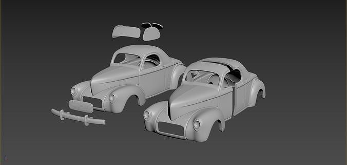 Willys Coupe 1941 Body For Print 3D print model 6