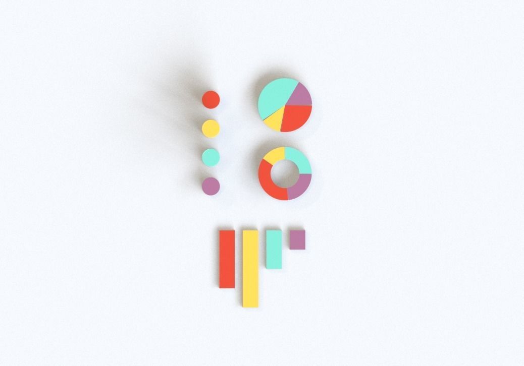 isometric data analysis 3d isometric  Low-poly 3D model_1