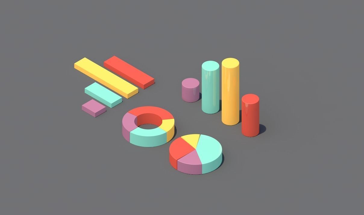 isometric data analysis 3d isometric  Low-poly 3D model_6
