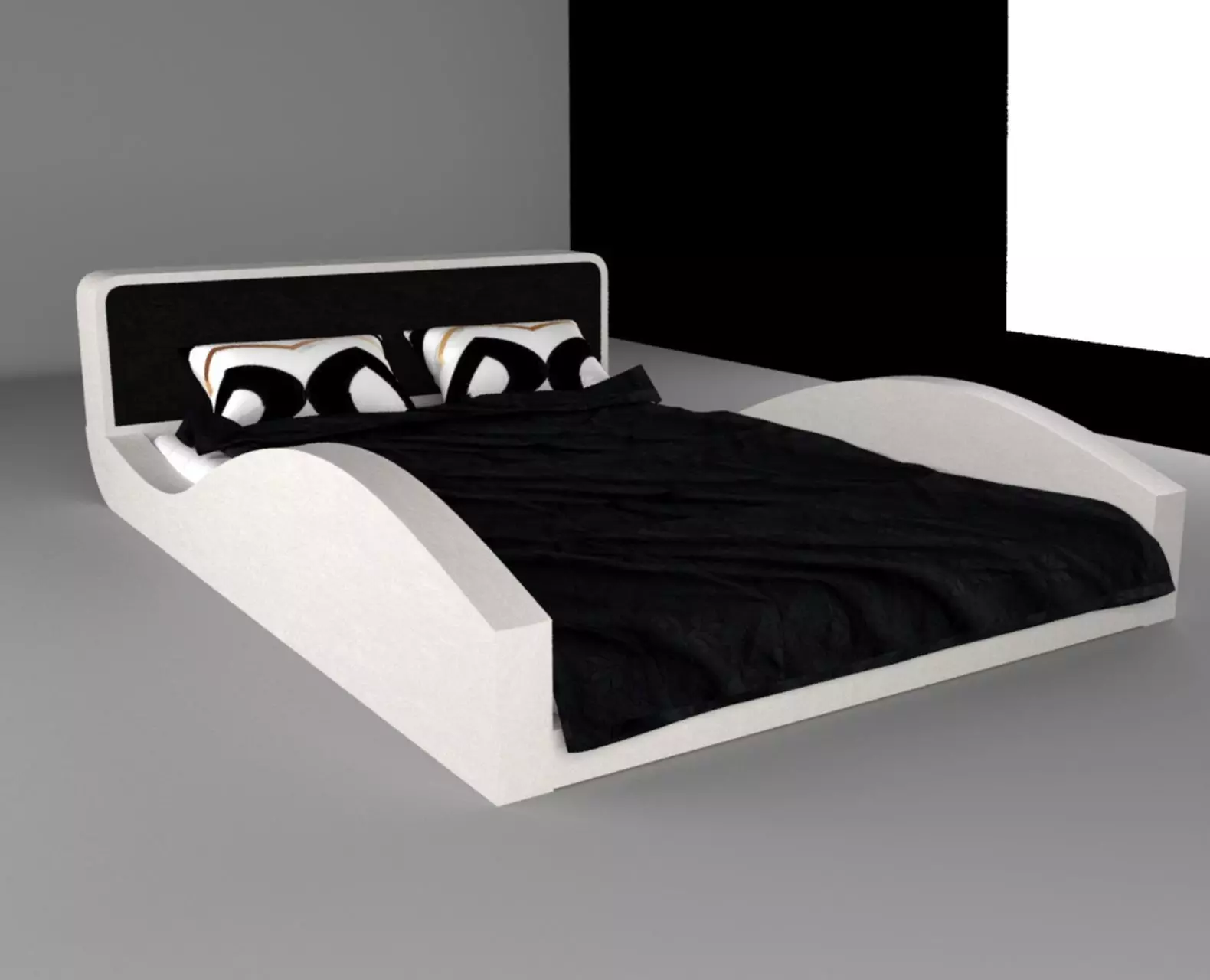 Bedroom Bed Free low-poly 3D model_0