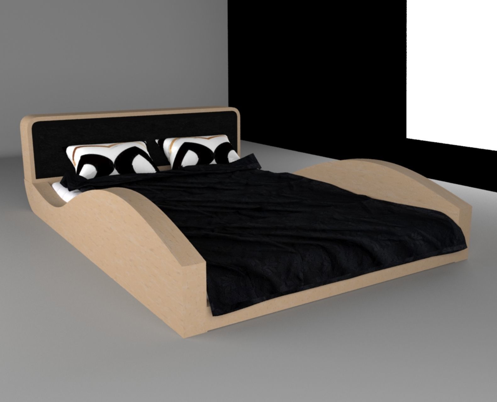 Bedroom Bed Free low-poly 3D model_1