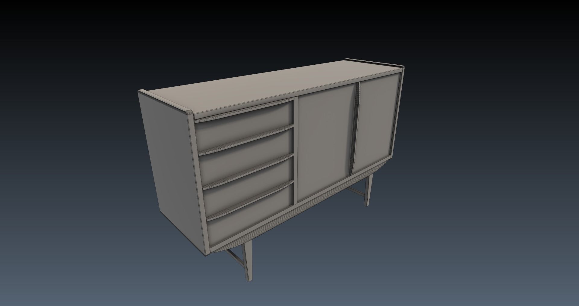 Low-Poly 60s Living Room Pack Low-poly 3D model_50