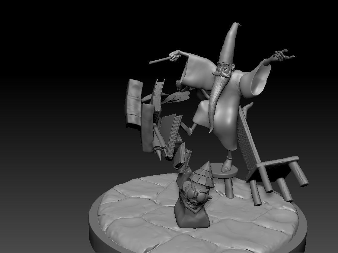 The Sword in the Stone Merlin Figure Model 3D print model_2