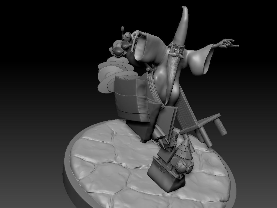 The Sword in the Stone Merlin Figure Model 3D print model_3