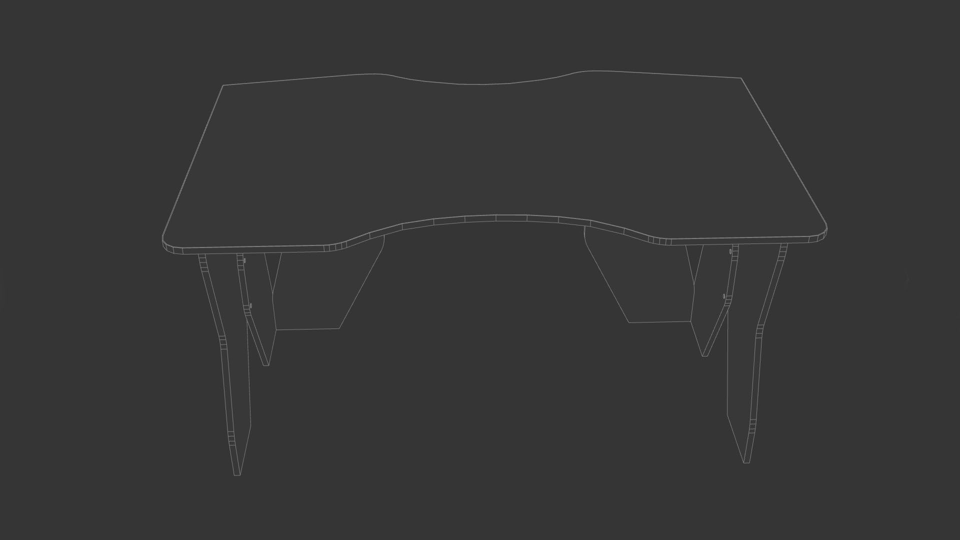 Table gaming desk Low-poly 3D model_6