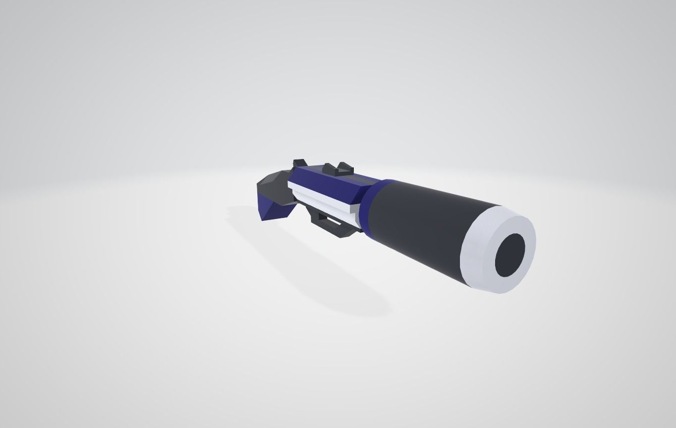 Minimalist weapons Low-poly 3D model_1