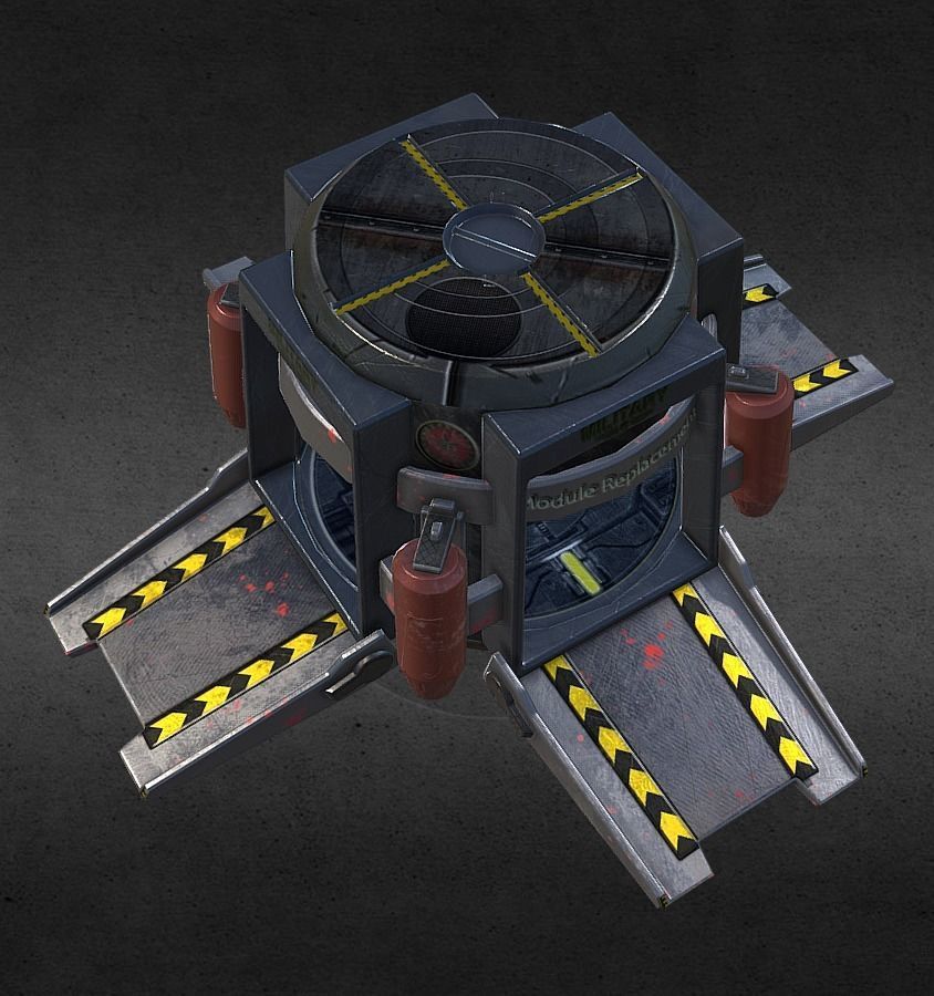 Modules replacement station Low-poly 3D model_2