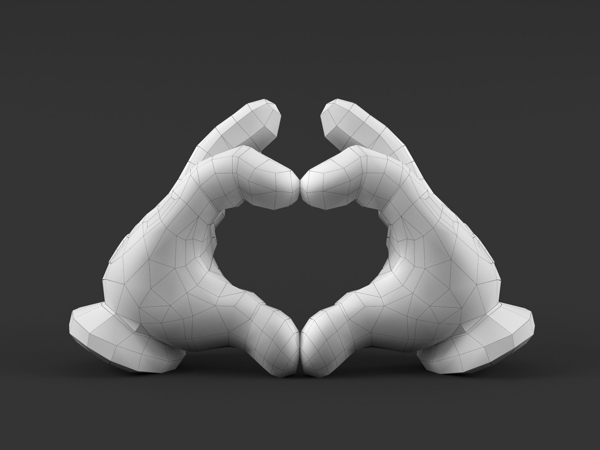 Mickey Hand Heart 3D print model_2