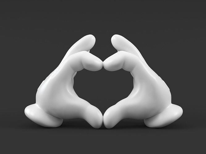 Mickey Hand Heart 3D print model