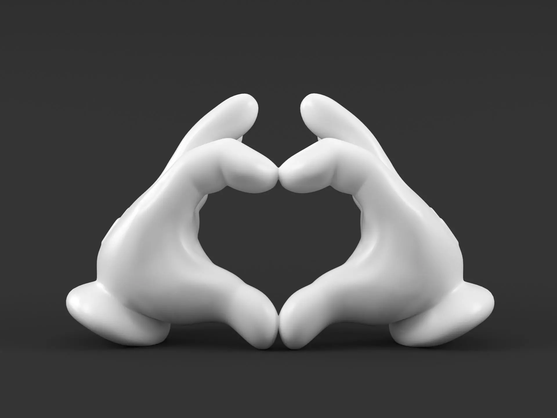Mickey Hand Heart 3D print model_0