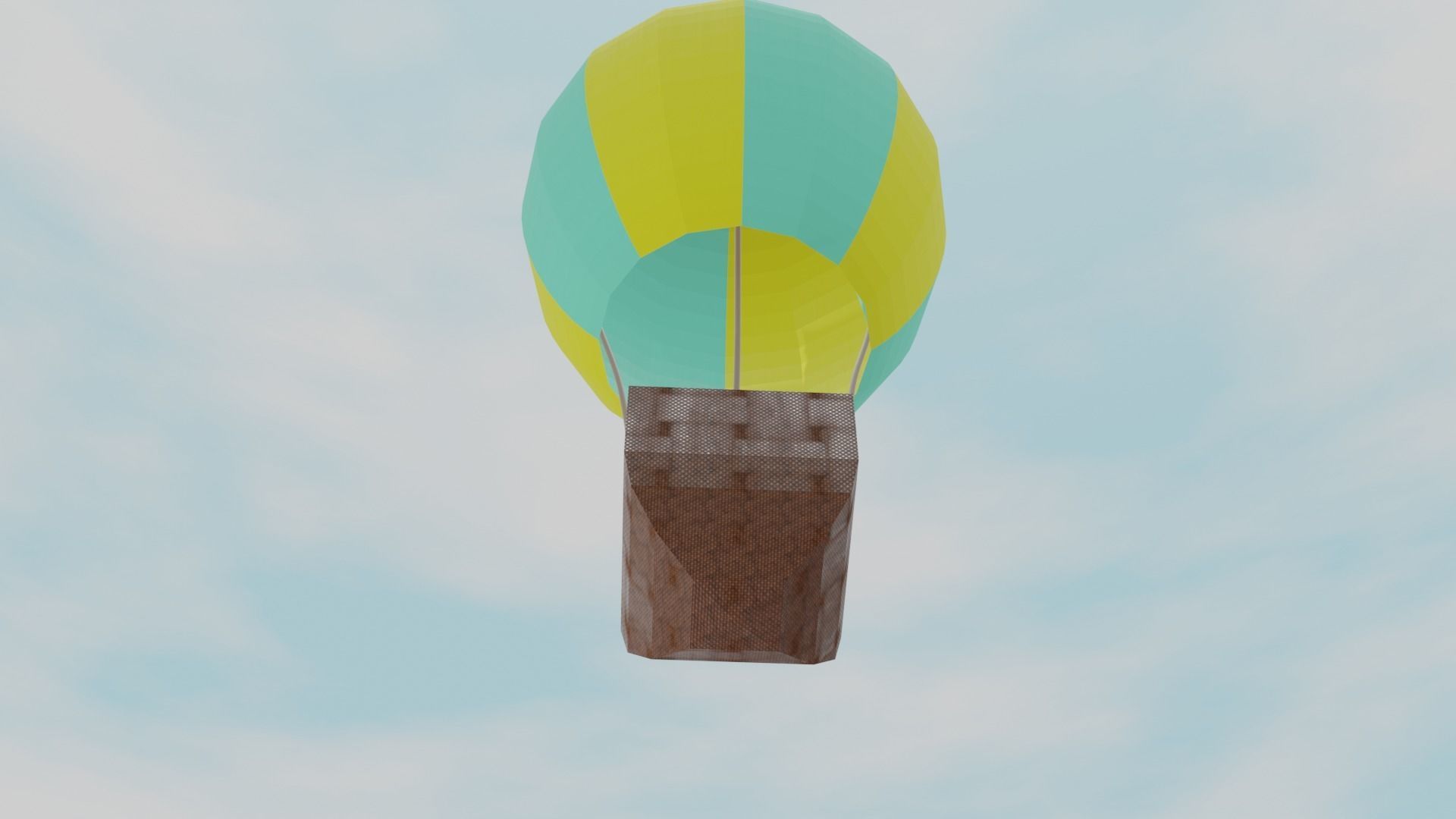 Hot air baloon Low-poly 3D model_5